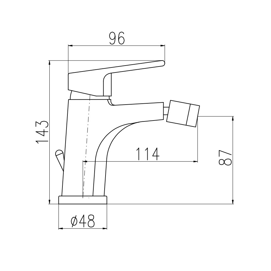 RAV Slezák CO145.0 - COLORADO 14.3 cm Bidet Faucet with Drain, Polished Chrome