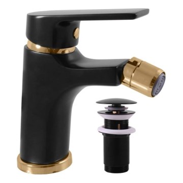 RAV Slezák CO145.0KCMATZ - Bidet mixer + pop-up waste COLORADO 14,3 cm black/gold