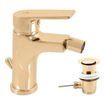 RAV Slezák CO145.0KZ - Bidet mixer with waste, COLORADO, 14.3 cm, polished gold