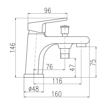 RAV Slezák CO148.0 - COLORADO bathtub faucet 14.6 cm polished chrome