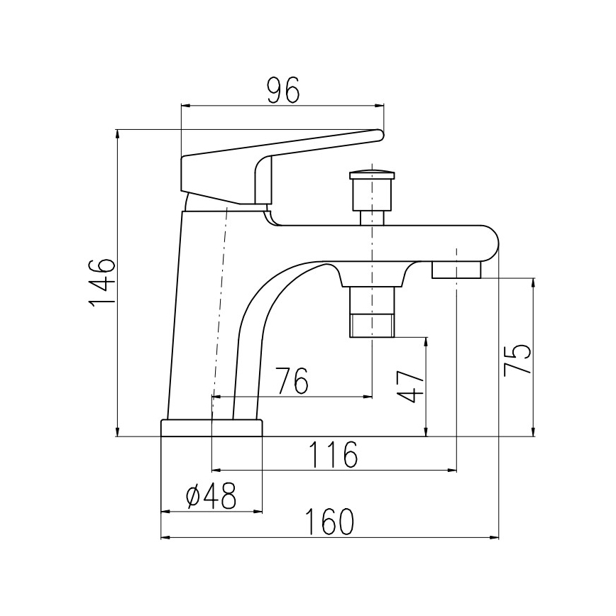 RAV Slezák CO148.0 - COLORADO bathtub faucet 14.6 cm polished chrome