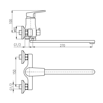 RAV Slezák CO153.5CMATZ - COLORADO Bath Mixer, Black/Gold