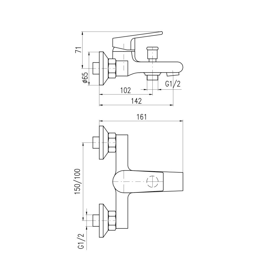 RAV Slezák CO154.5 - COLORADO Bath Mixer, Polished Chrome