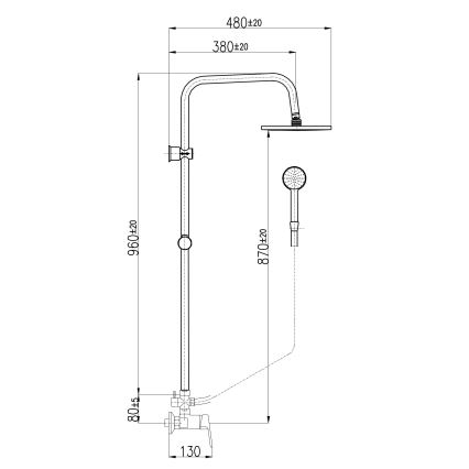 RAV Slezák CO182.5/7 - COLORADO Shower Set with Mixer Tap, Polished Chrome