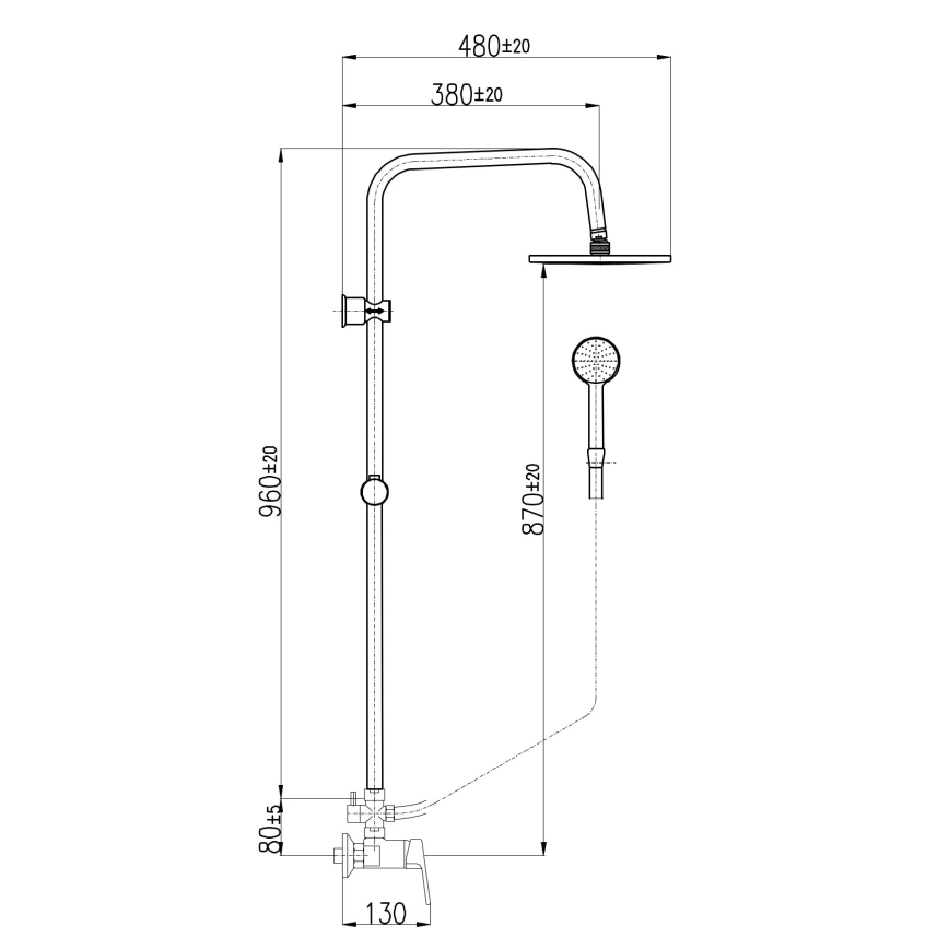 RAV Slezák CO182.5/7 - COLORADO Shower Set with Mixer Tap, Polished Chrome