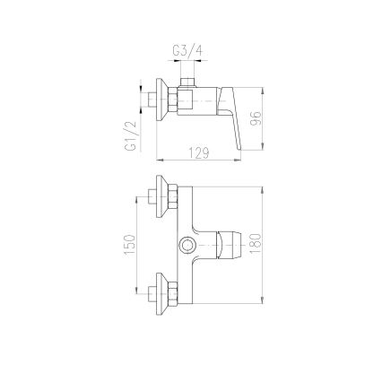 RAV Slezák CO182.5 - COLORADO Shower Mixer, Polished Chrome