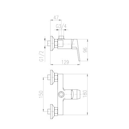 RAV Slezák CO182.5Z - COLORADO Shower Mixer, Polished Gold