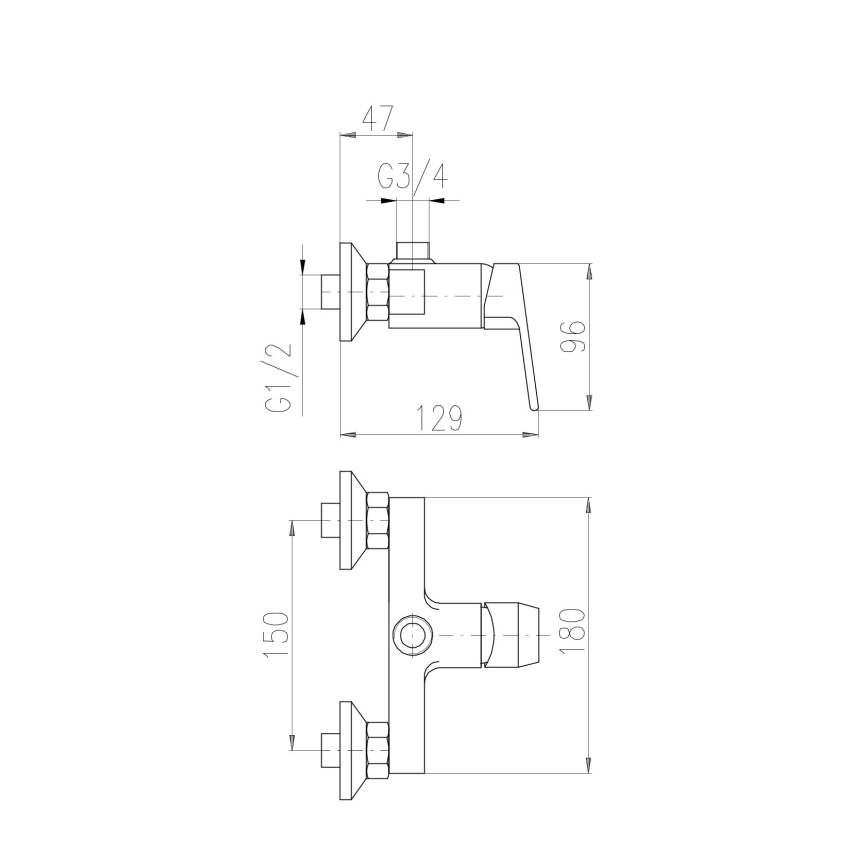 RAV Slezák CO182.5Z - COLORADO Shower Mixer, Polished Gold