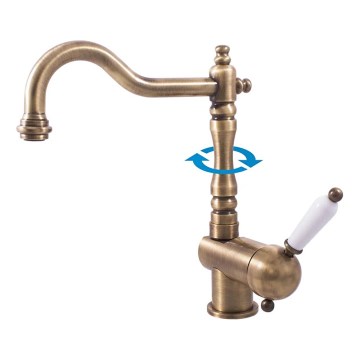 RAV Slezák L508.0/8SM - LABE RETRO Sink/Basin Mixer 25.6 cm Antique Brass