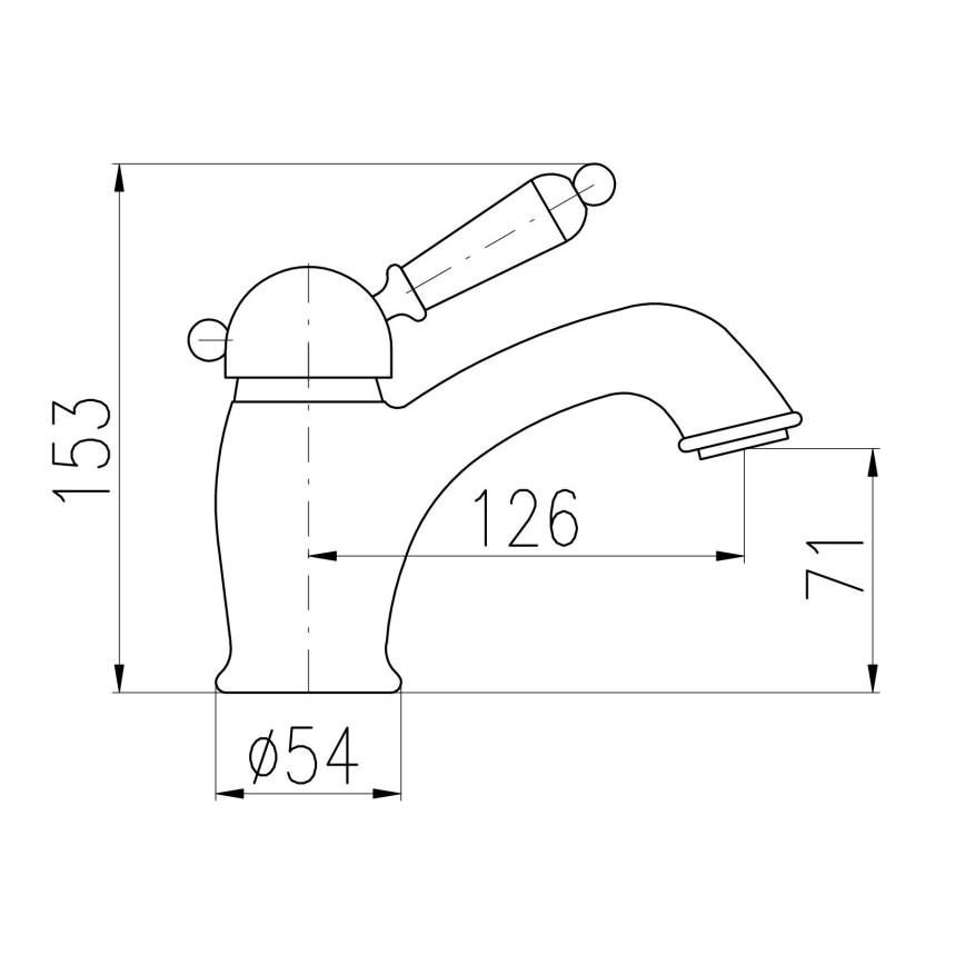 RAV Slezák L526.0CMAT - LABE RETRO washbasin faucet 15.3 cm matte black
