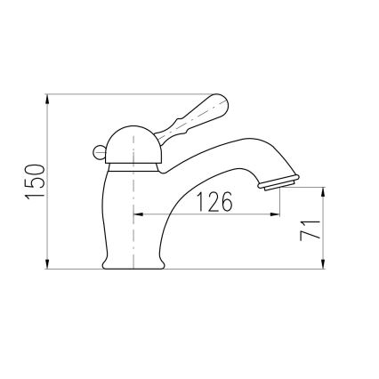 RAV Slezák L527.0SM - Basin mixer + LABE RETRO 15 cm drain, antique brass