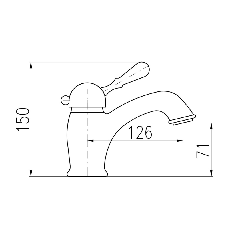 RAV Slezák L527.0SM - Basin mixer + LABE RETRO 15 cm drain, antique brass
