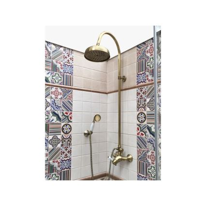 RAV Slezák L581.5/3SM - Shower set with LABE RETRO mixer tap, antique brass