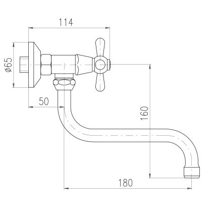 RAV Slezák MK101.5/21CMAT - MORAVA RETRO Sink/Basin Faucet, Matte Black