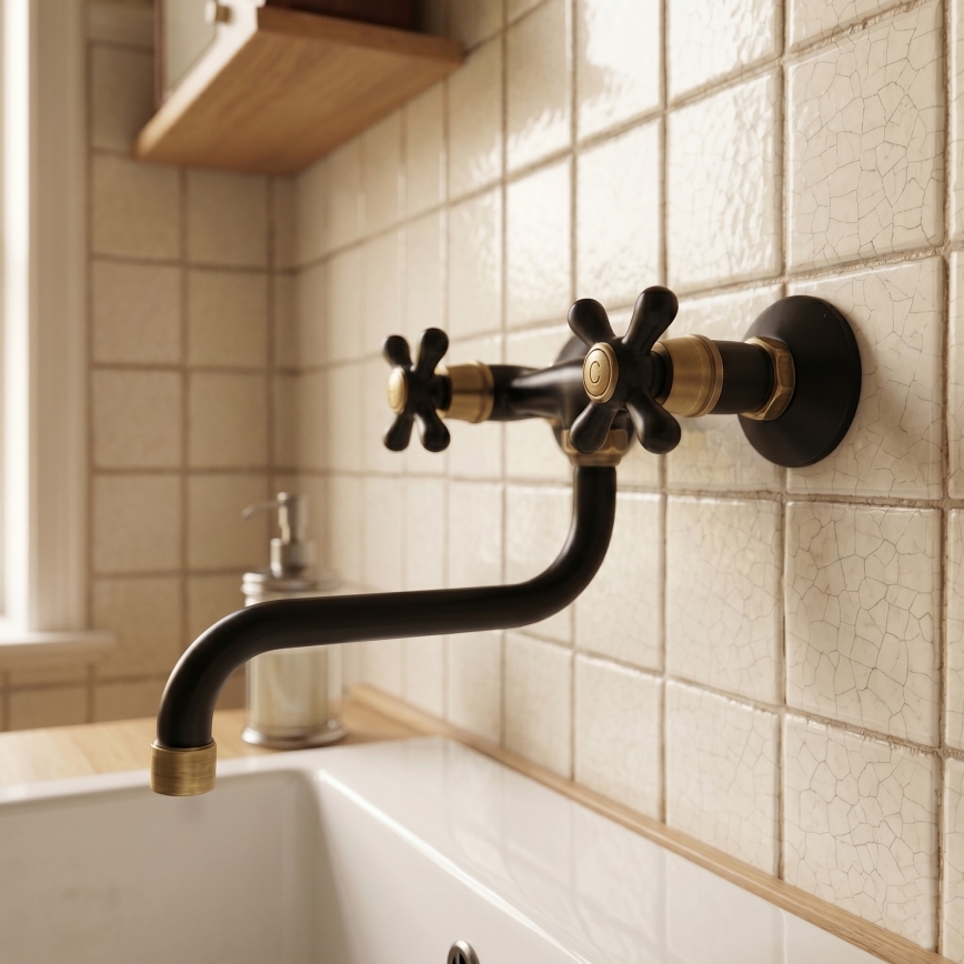 RAV Slezák MK101.5/21CMATSM - MORAVA RETRO sink/basin faucet black/brass