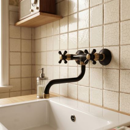 RAV Slezák MK101.5/21CMATSM - MORAVA RETRO sink/basin faucet black/brass