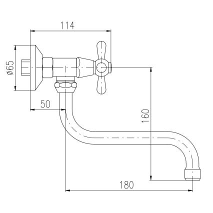 RAV Slezák MK101.5/21CMATSM - MORAVA RETRO sink/basin faucet black/brass