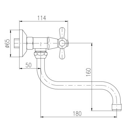 RAV Slezák MK101.5/21SM - MORAVA RETRO basin/sink mixer tap, antique brass