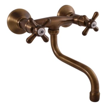 RAV Slezák MK101.5/21SM - MORAVA RETRO sink/basin mixer tap, antique brass finish