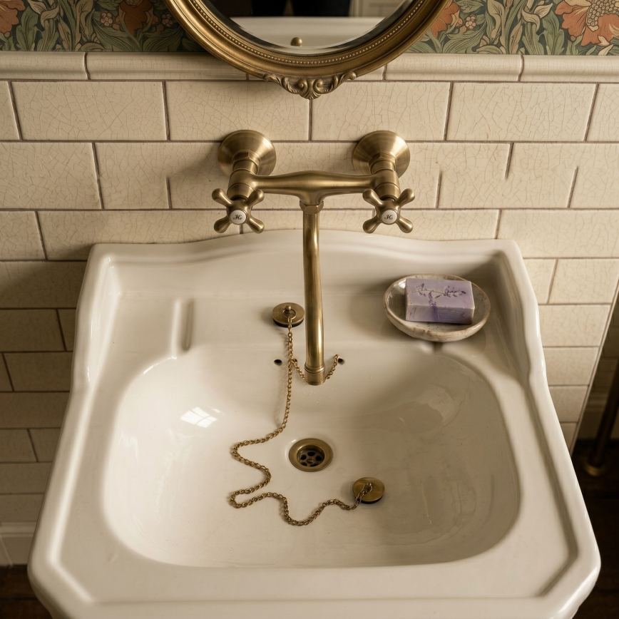 RAV Slezák MK101.5/21SM - MORAVA RETRO sink/basin mixer tap, antique brass finish