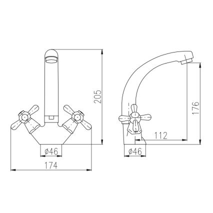 RAV Slezák MK120.0/2 - MORAVA 17.6 cm washbasin mixer, polished chrome