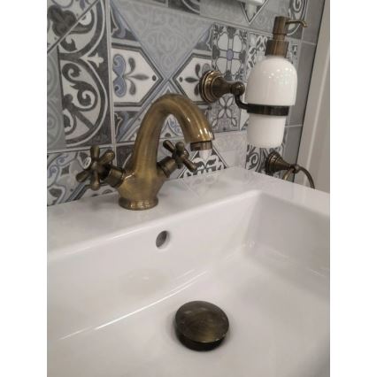 RAV Slezák MK128.0SM - MORAVA RETRO 16 cm basin mixer, antique brass