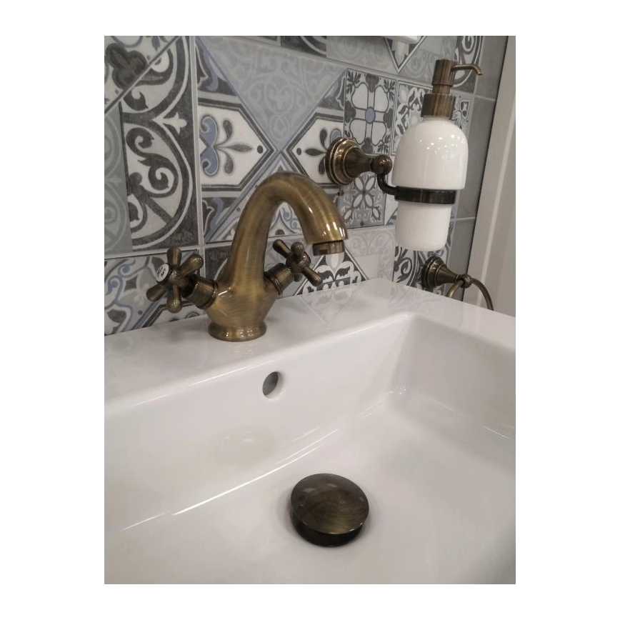 RAV Slezák MK128.0SM - MORAVA RETRO 16 cm basin mixer, antique brass