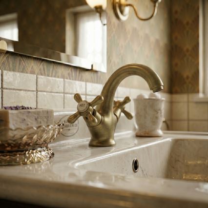 RAV Slezák MK128.0SM - MORAVA RETRO 16 cm basin mixer, antique brass