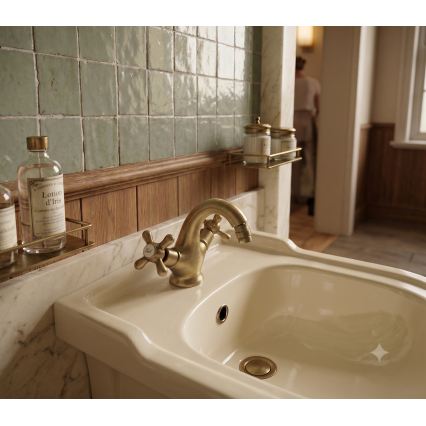 RAV Slezák MK143.0SM - Bidet mixer + drain MORAVA RETRO 16 cm antique brass