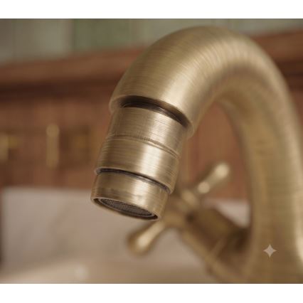 RAV Slezák MK143.0SM - Bidet mixer + drain MORAVA RETRO 16 cm antique brass