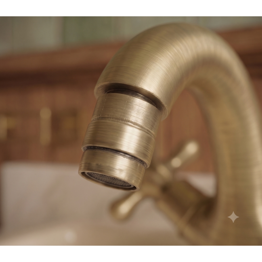 RAV Slezák MK143.0SM - Bidet mixer + drain MORAVA RETRO 16 cm antique brass