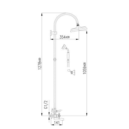 RAV Slezák MK154.5/3 - MORAVA bath set with mixer, polished chrome