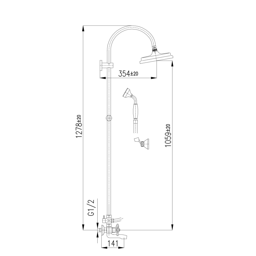 RAV Slezák MK154.5/3 - MORAVA bath set with mixer, polished chrome