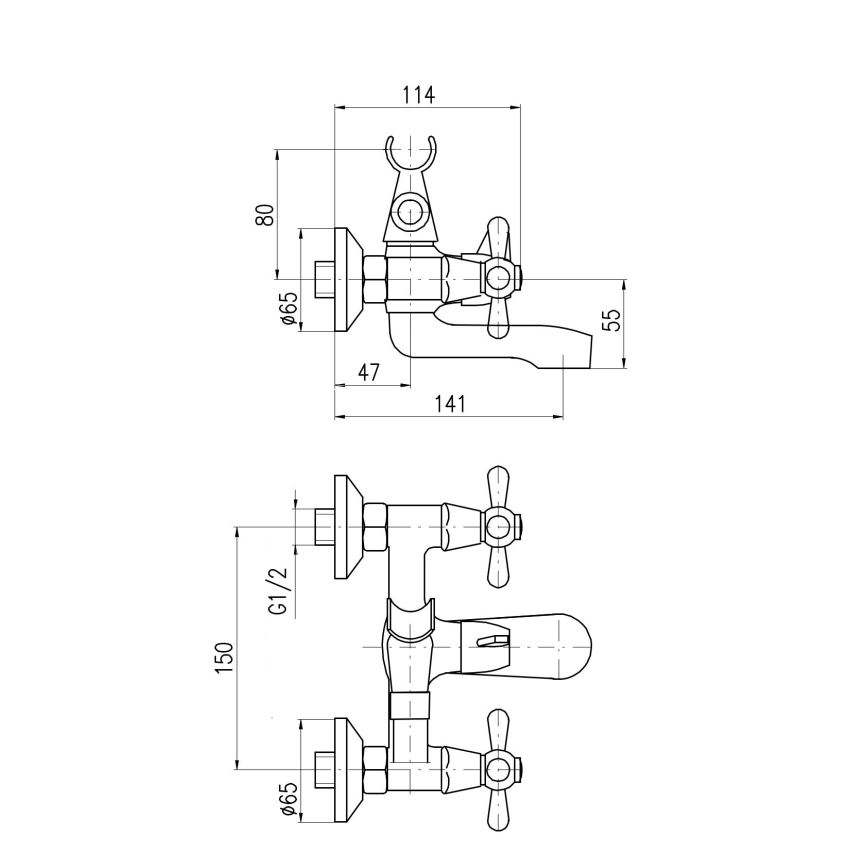 RAV Slezák MK154.5 - MORAVA Bathtub Mixer, Polished Chrome