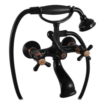 RAV Slezák MK159.5/2CMATSM - Bathtub set with MORAVA RETRO mixer tap, black/brass