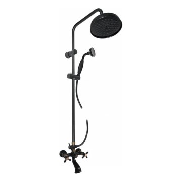 RAV Slezák MK159.5/7CMATSM - MORAVA RETRO bathtub set with mixer tap, black/brass