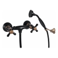 RAV Slezák MK180.5/2CMATSM - Shower set with MORAVA RETRO mixer, Black/Brass