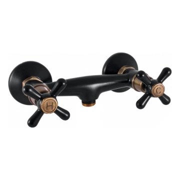 RAV Slezák MK180.5CMATSM - MORAVA RETRO Shower Mixer, Black/Brass