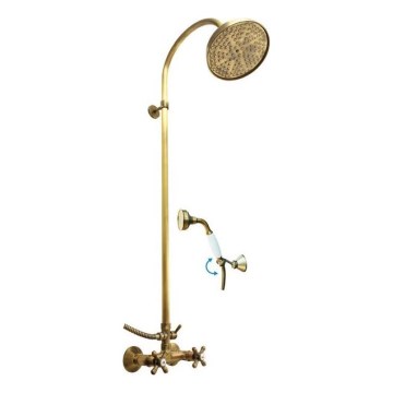RAV Slezák MK181.5/3SM - MORAVA RETRO shower set with mixer, antique brass