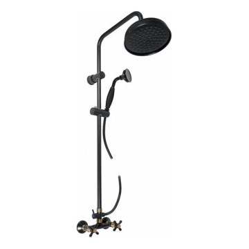 RAV Slezák MK181.5/7CMATSM - MORAVA RETRO shower set with mixer tap, black/brass