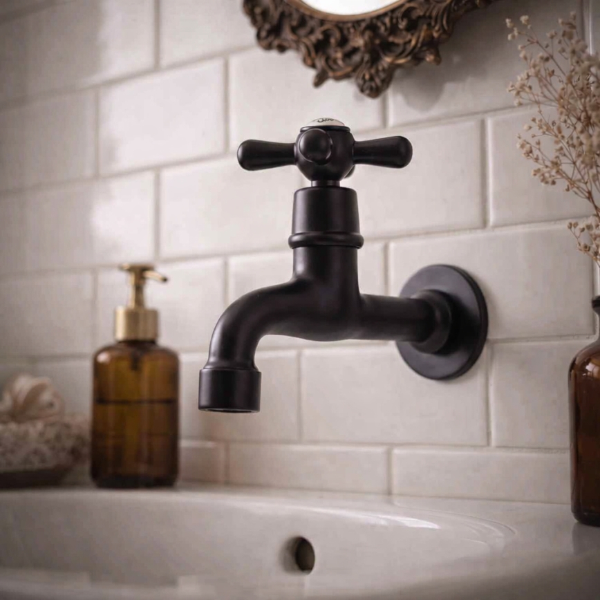 RAV Slezák MK193CMAT - MORAVA RETRO washbasin mixer 11.8 cm matte black