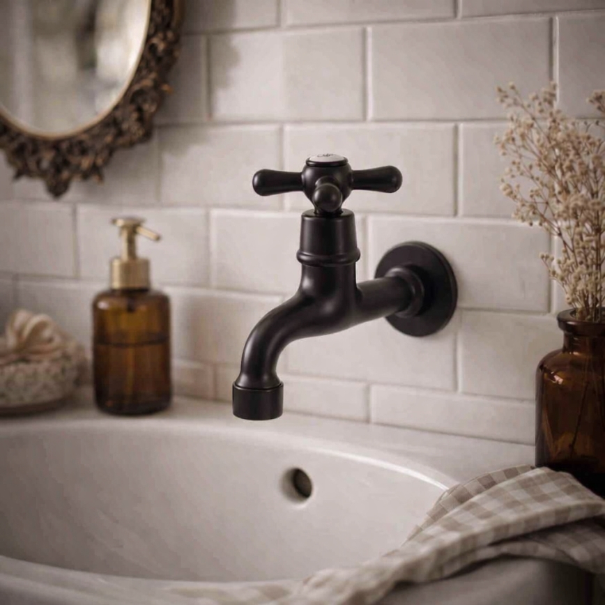 RAV Slezák MK193CMAT - MORAVA RETRO washbasin mixer 11.8 cm matte black