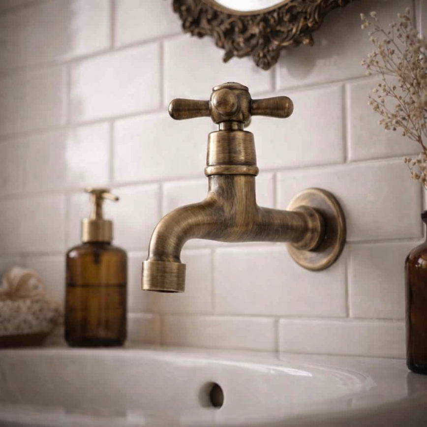 RAV Slezák MK193SM - MORAVA RETRO 11.8 cm basin mixer, antique brass