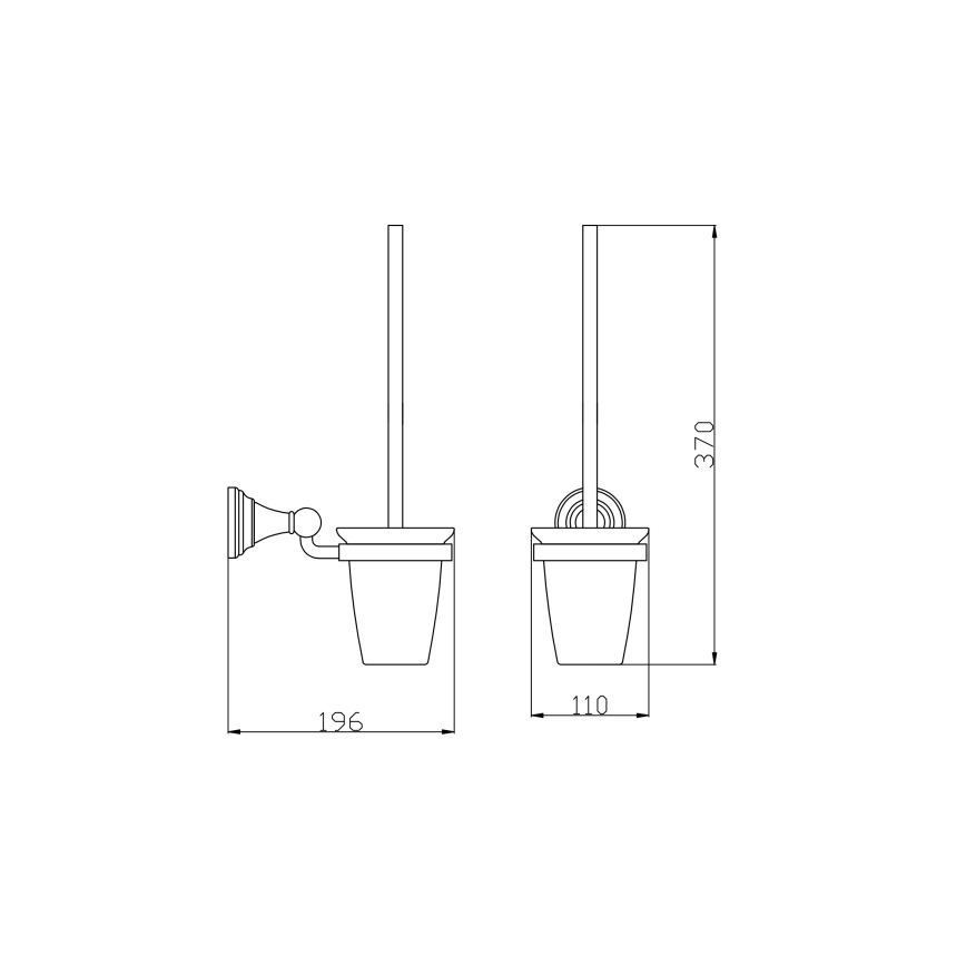 RAV Slezák MKA0500SM - MORAVA RETRO Wall-mounted Toilet Brush, Antique Brass