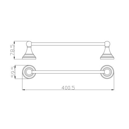 RAV Slezák MKA0701/40SM 40 cm - MORAVA RETRO wall-mounted towel bar 40 cm, antique brass