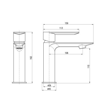 RAV Slezák NL126.0BMAT - NIL 16.2 cm Matte White Basin Mixer