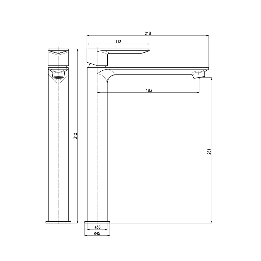 RAV Slezák NL130.0MGL - NIL washbasin mixer 31.2 cm glossy grey
