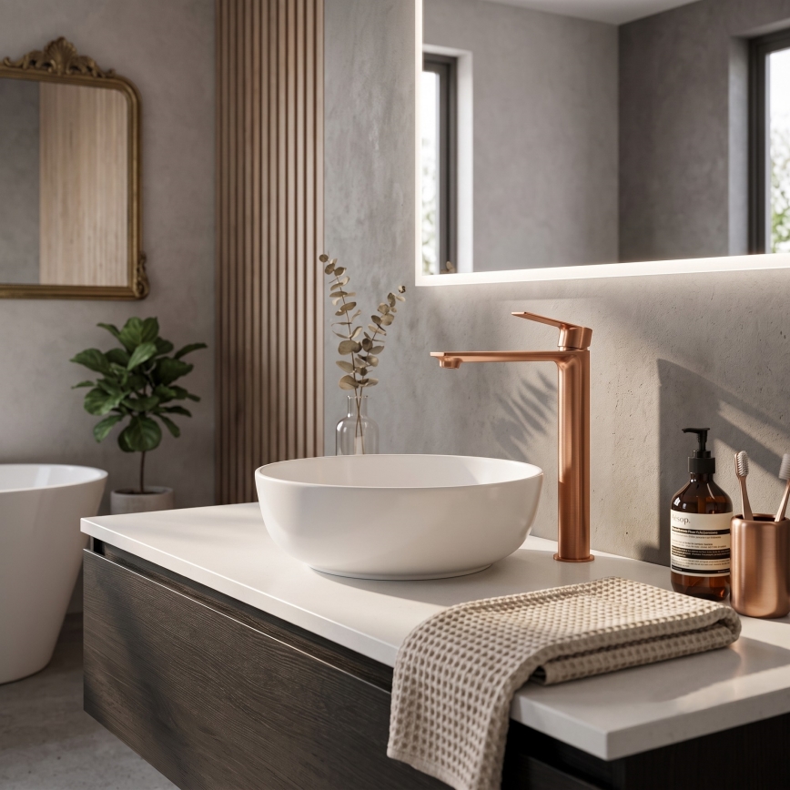 RAV Slezák NL130.0ZRK - NIL basin mixer 31.2 cm, brushed rose gold