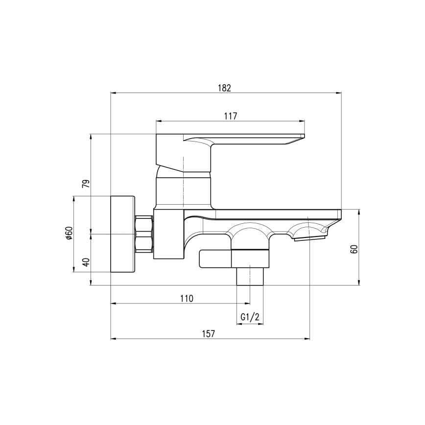 RAV Slezák NL154.5 - NIL Bath Mixer Tap, Polished Chrome
