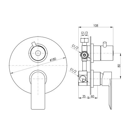 RAV Slezák NL187.3 - Concealed shower mixer NIL, polished chrome
